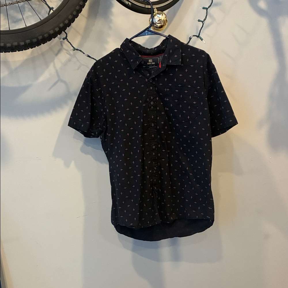 MBX PREMIUM GOODS  black Aztec  Patterned Casual Shirt